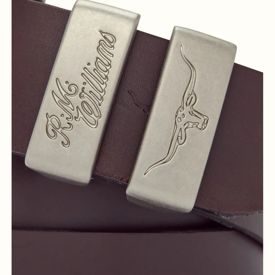R.M. Williams 1 1/2" 3 Piece Solid Hide Belt Chestnut Sale