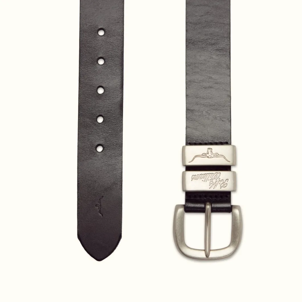 R.M. Williams 1 1/2" 3 Piece Solid Hide Belt Black Cheap