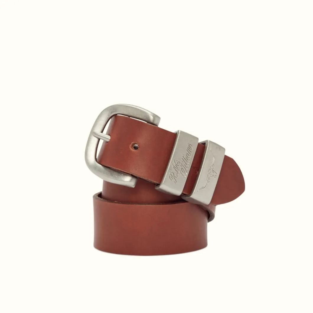 R.M. Williams 1 1/2" 3 Piece Solid Hide Belt Dark Tan Online