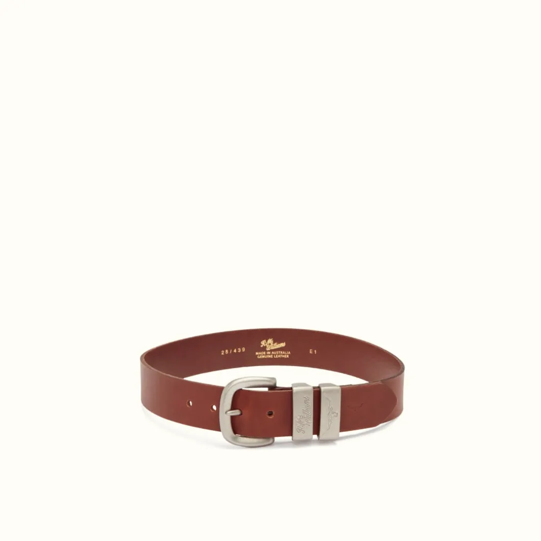 R.M. Williams 1 1/2" 3 Piece Solid Hide Belt Dark Tan Online