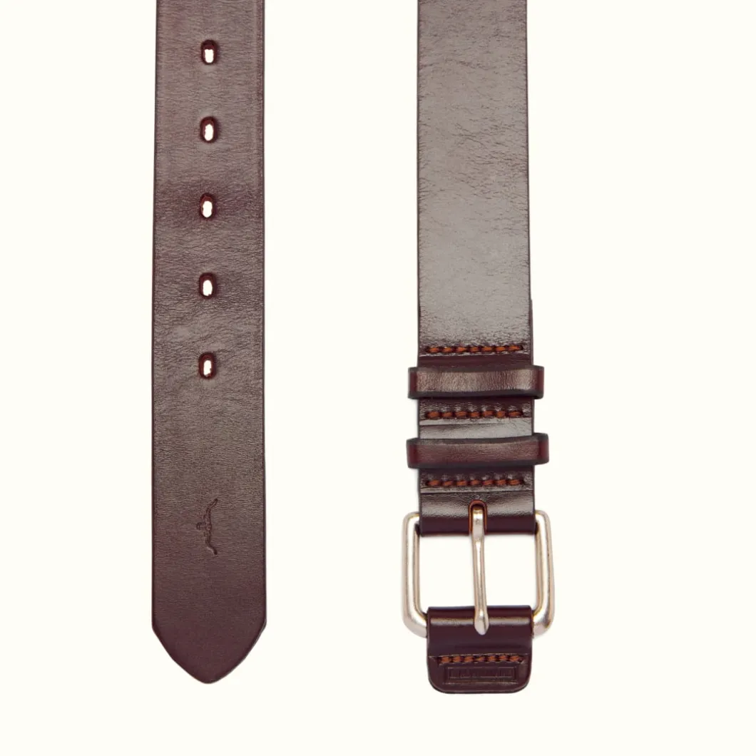 R.M. Williams 1 1/2" Covered Buckle Belt Chestnut Sale