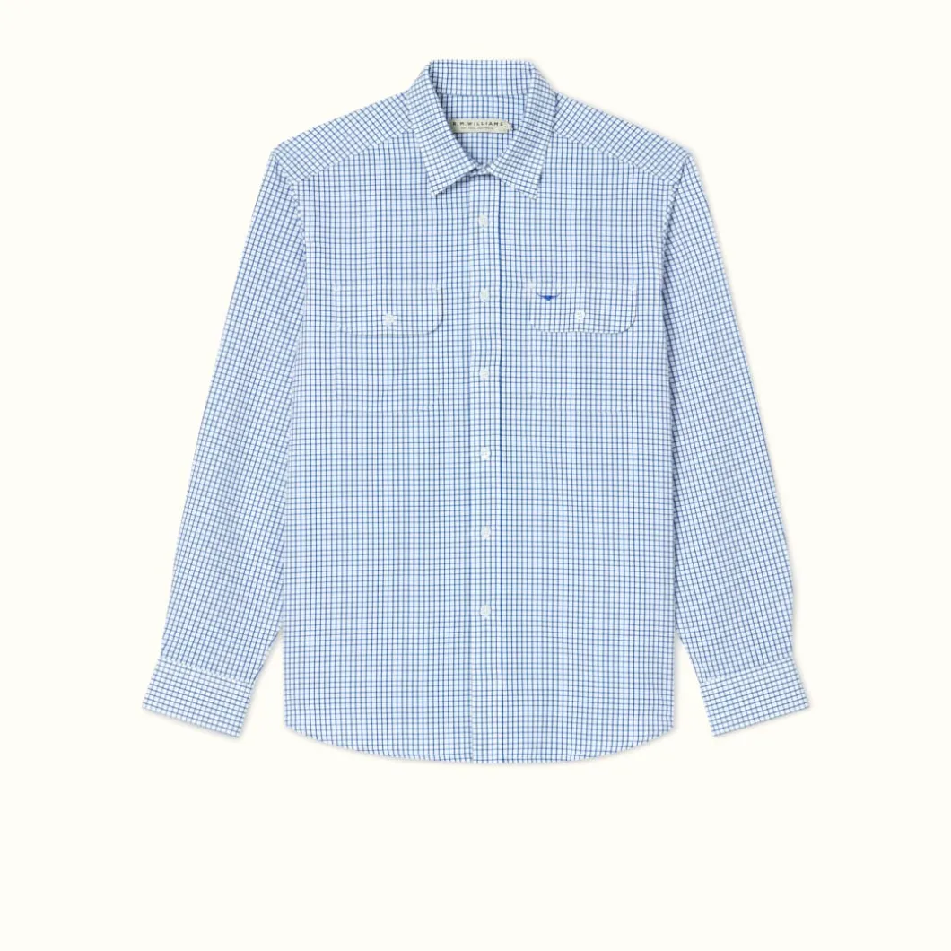 R.M. Williams Bourke Shirt White Blue Online