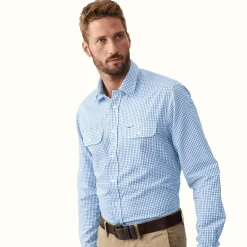 R.M. Williams Bourke Shirt White Blue Online