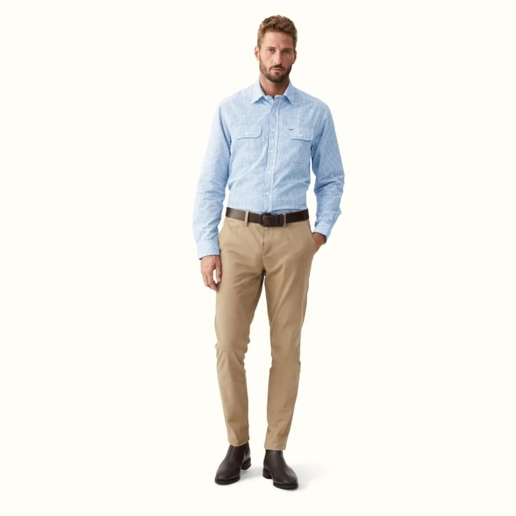 R.M. Williams Bourke Shirt White Blue Online