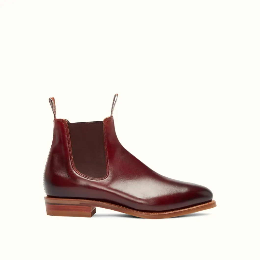 R.M. Williams Burnished Comfort Macquarie Boot Mahogany Flash Sale