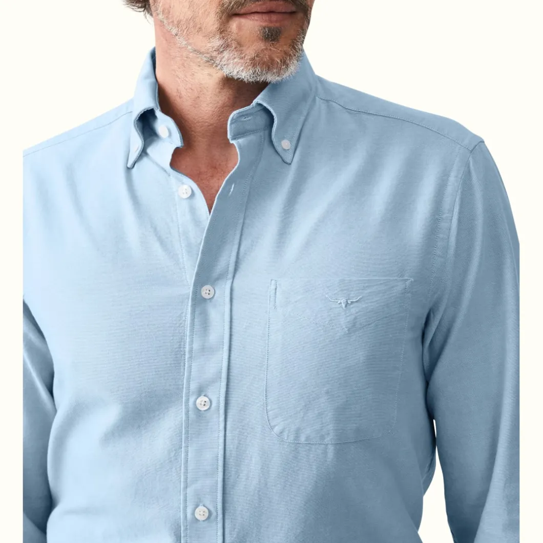 R.M. Williams Collins Button Down Shirt Light Blue Flash Sale