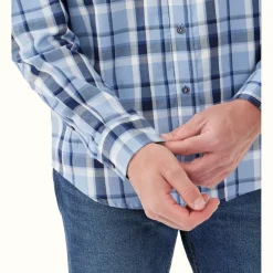 R.M. Williams Collins Shirt Light Blue Navy White Sale