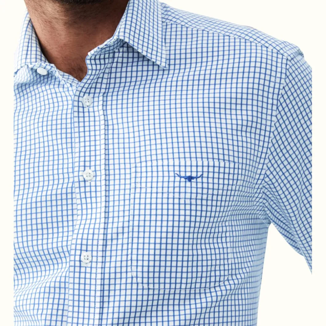 R.M. Williams Collins Shirt White Blue Discount