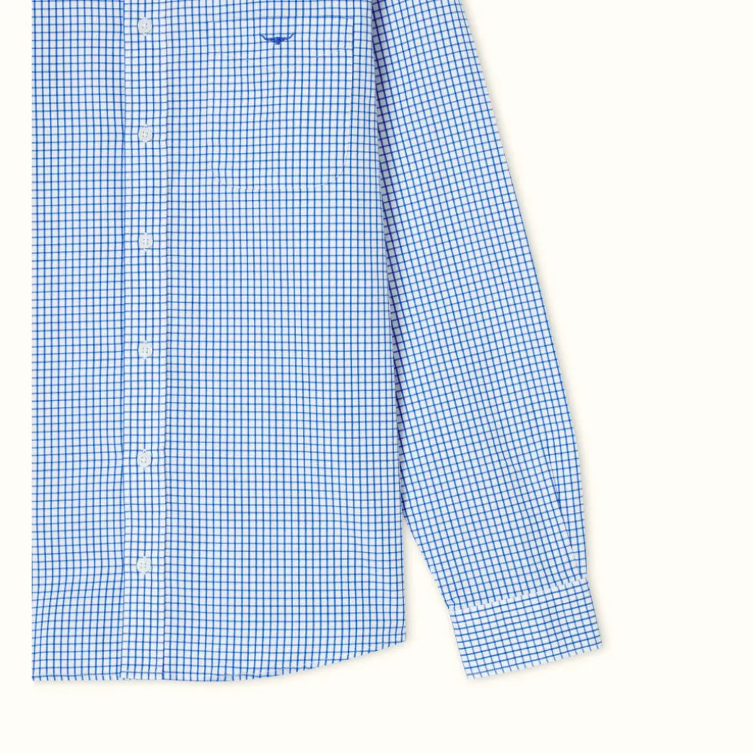 R.M. Williams Collins Shirt White Blue Discount