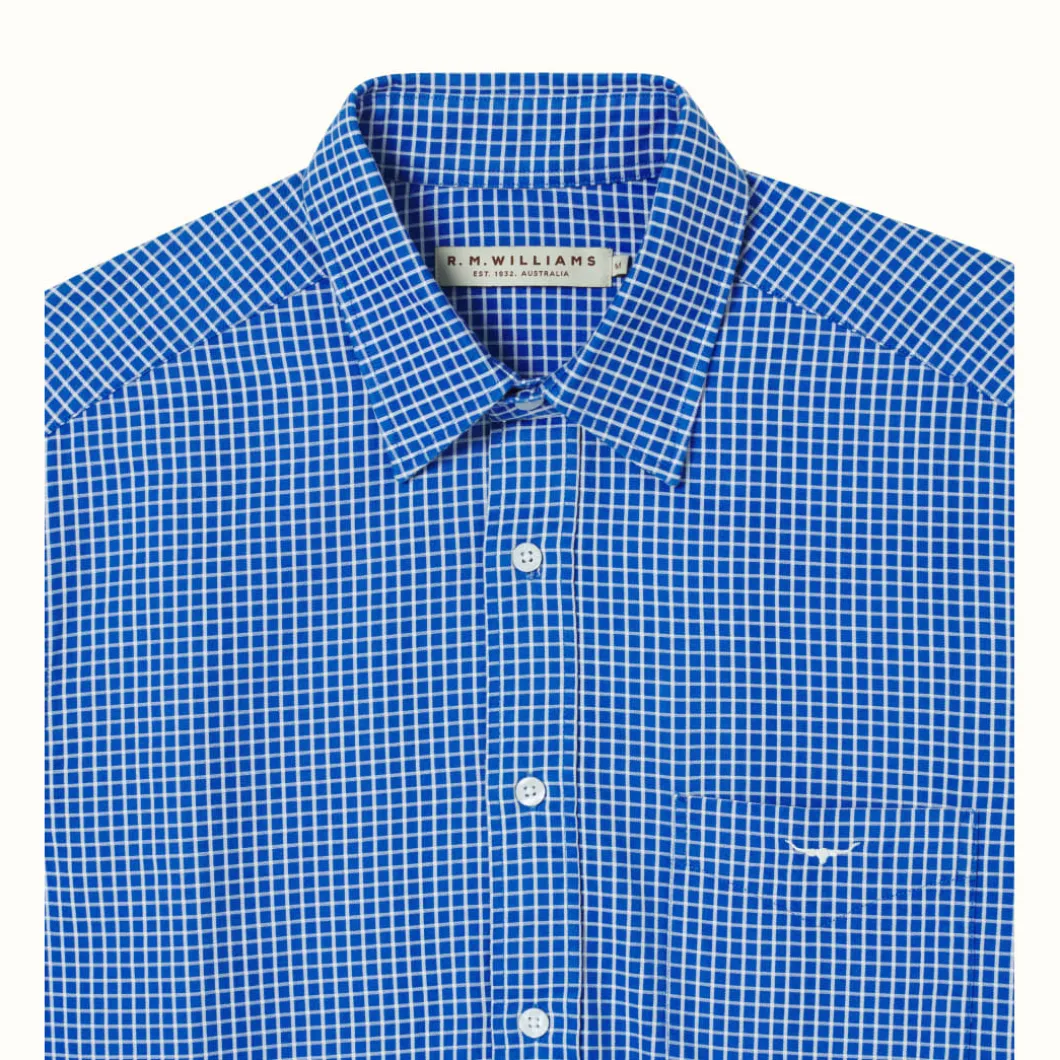 R.M. Williams Collins Shirt White Blue Sale