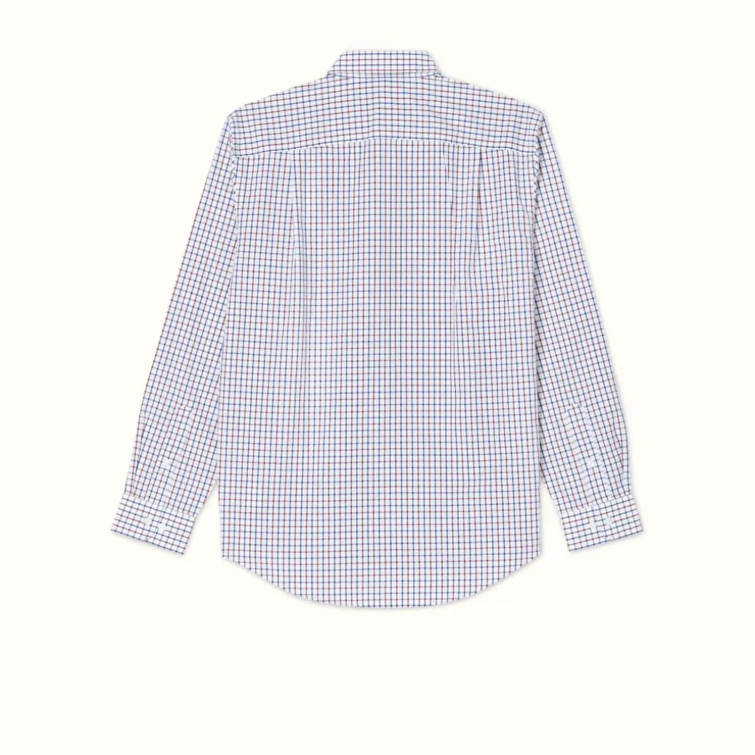 R.M. Williams Collins Shirt Navy Burgundy White Hot