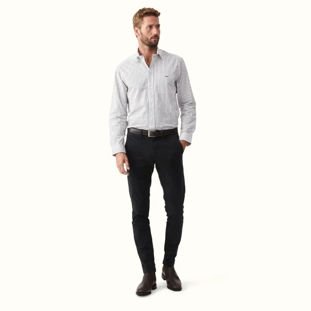 R.M. Williams Collins Shirt White/Navy Discount