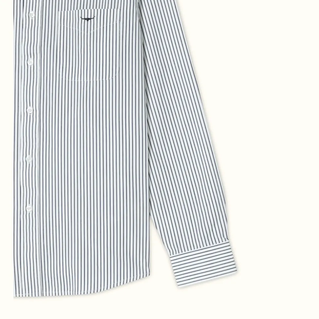 R.M. Williams Collins Shirt White/Navy Discount