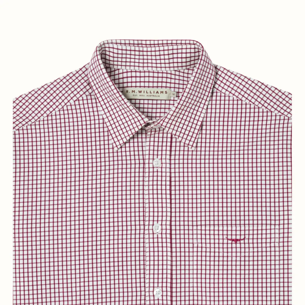 R.M. Williams Collins Shirt Burgundy White Hot