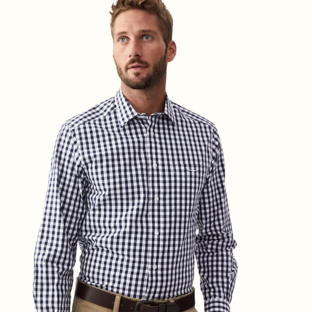 R.M. Williams Collins Shirt Navy White Navy/White Online