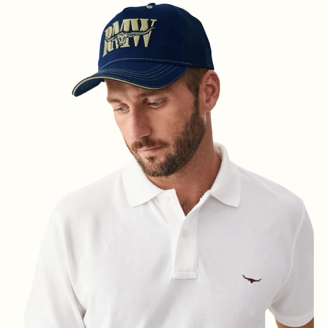 R.M. Williams Cremorne cap Navy Brindle Hot