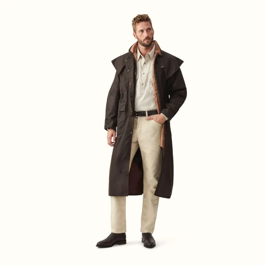 R.M. Williams Droughtbreaker Coat Brown Flash Sale