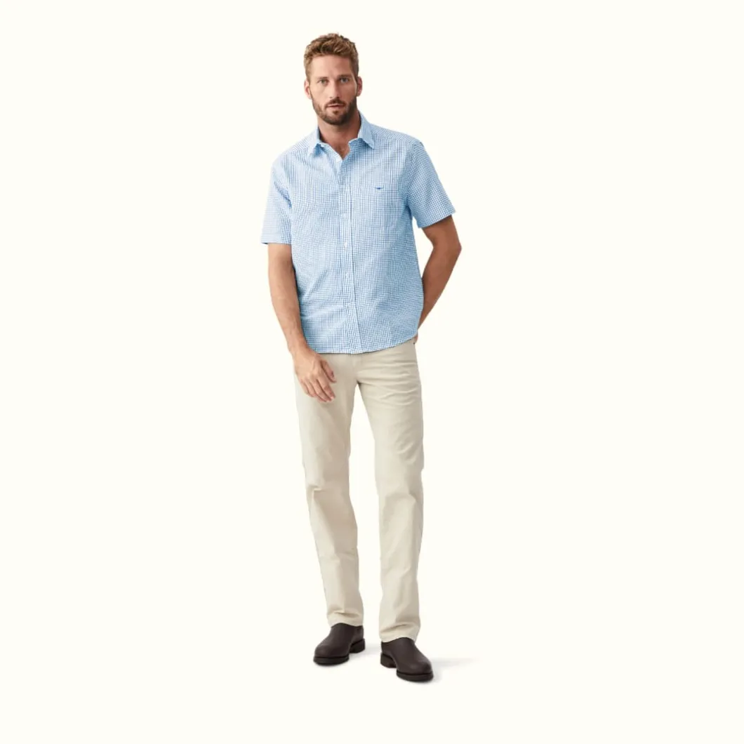 R.M. Williams Hervey Shirt White Blue New