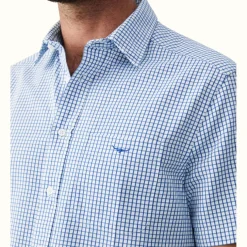 R.M. Williams Hervey Shirt White Blue New