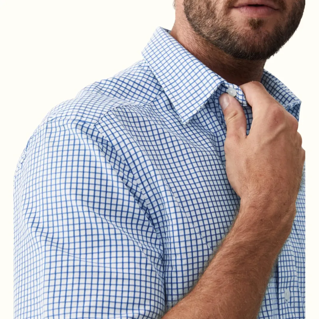 R.M. Williams Hervey Shirt White Blue New