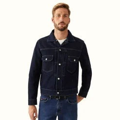 R.M. Williams Kurnell Type 2 Jacket Indigo Rinse Wash Flash Sale