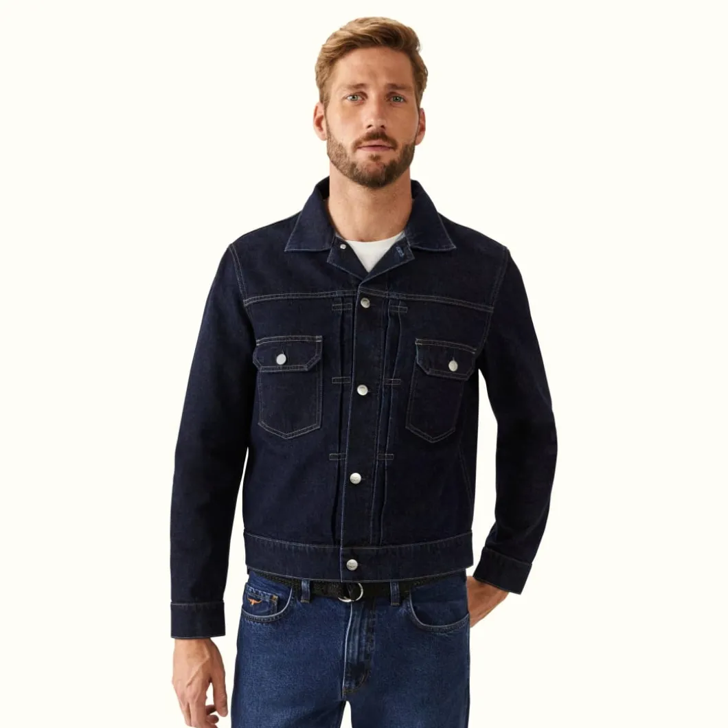 R.M. Williams Kurnell Type 2 Jacket Indigo Rinse Wash Flash Sale