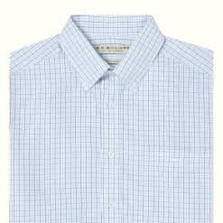 R.M. Williams Milton Shirt White Navy Blue Discount