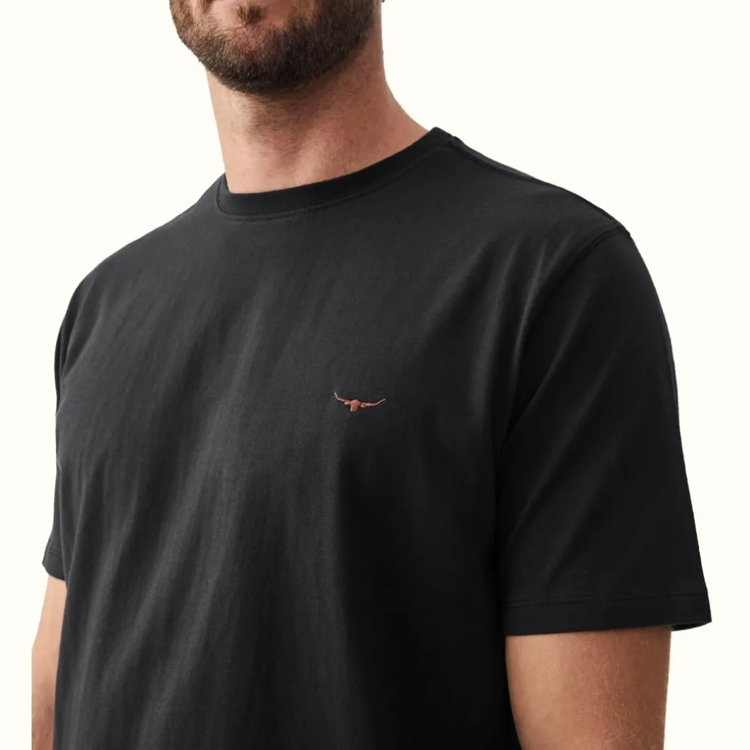 R.M. Williams Parson T-Shirt Black/Chestnut Cheap