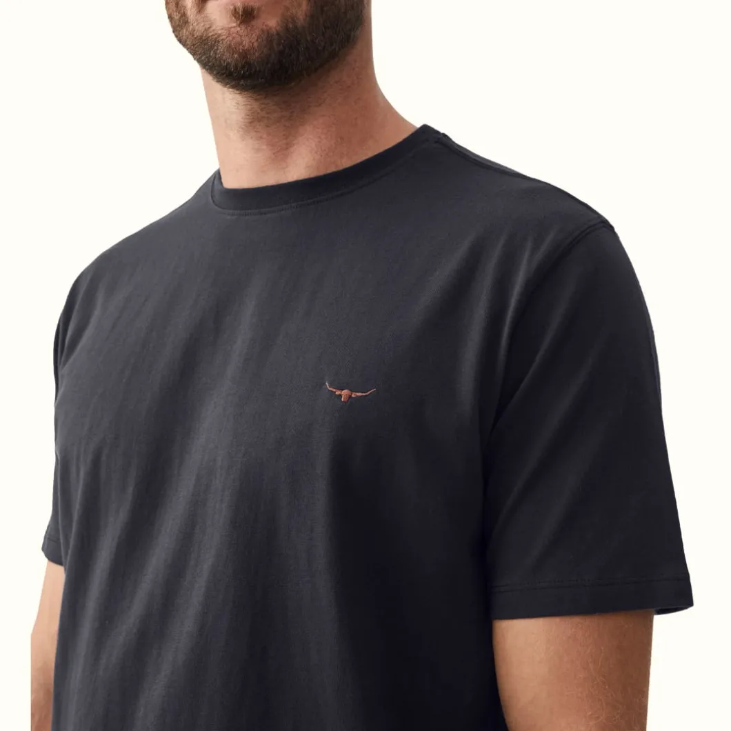 R.M. Williams Parson T-Shirt Navy/Chestnut Best