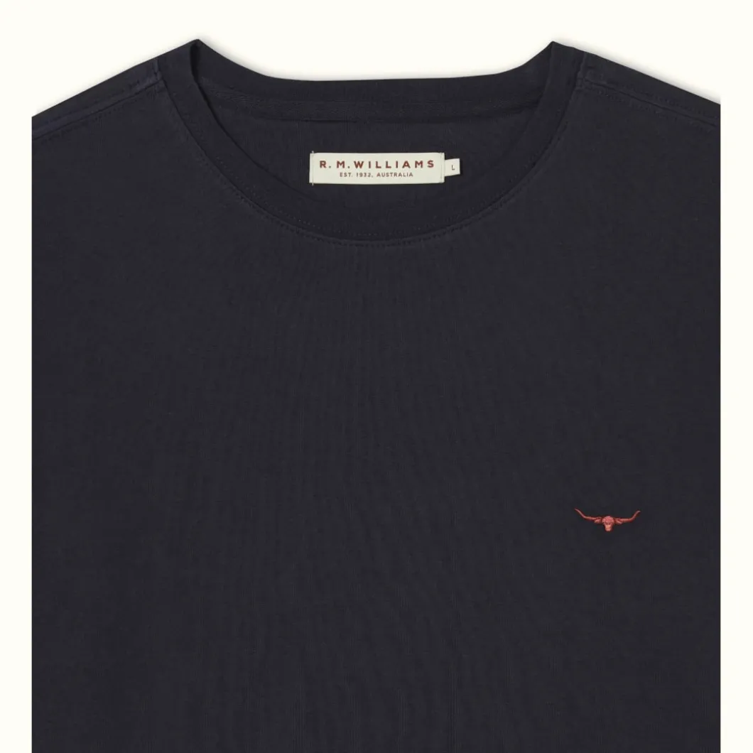 R.M. Williams Parson T-Shirt Navy/Chestnut Best