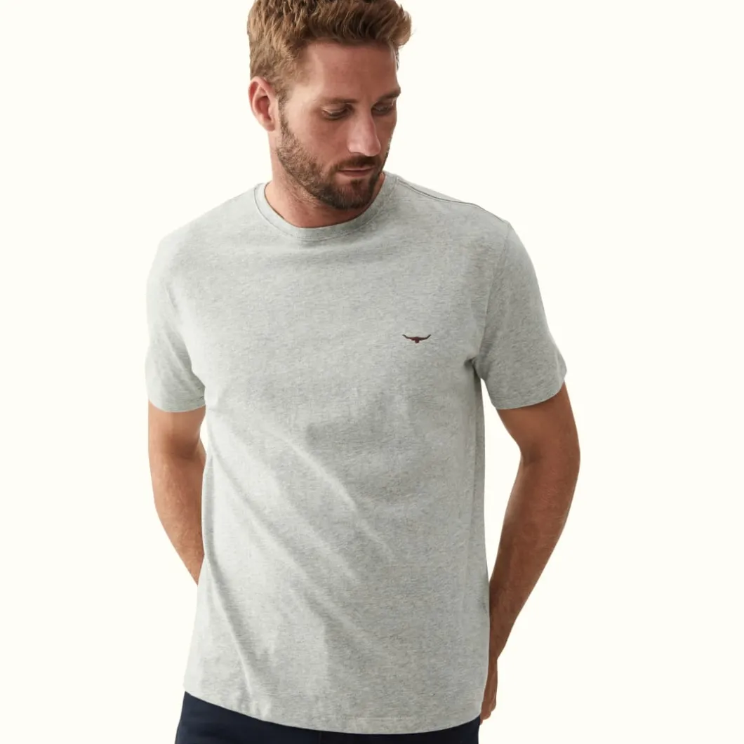 R.M. Williams Parson T-Shirt Grey Marle/Chestnut Outlet