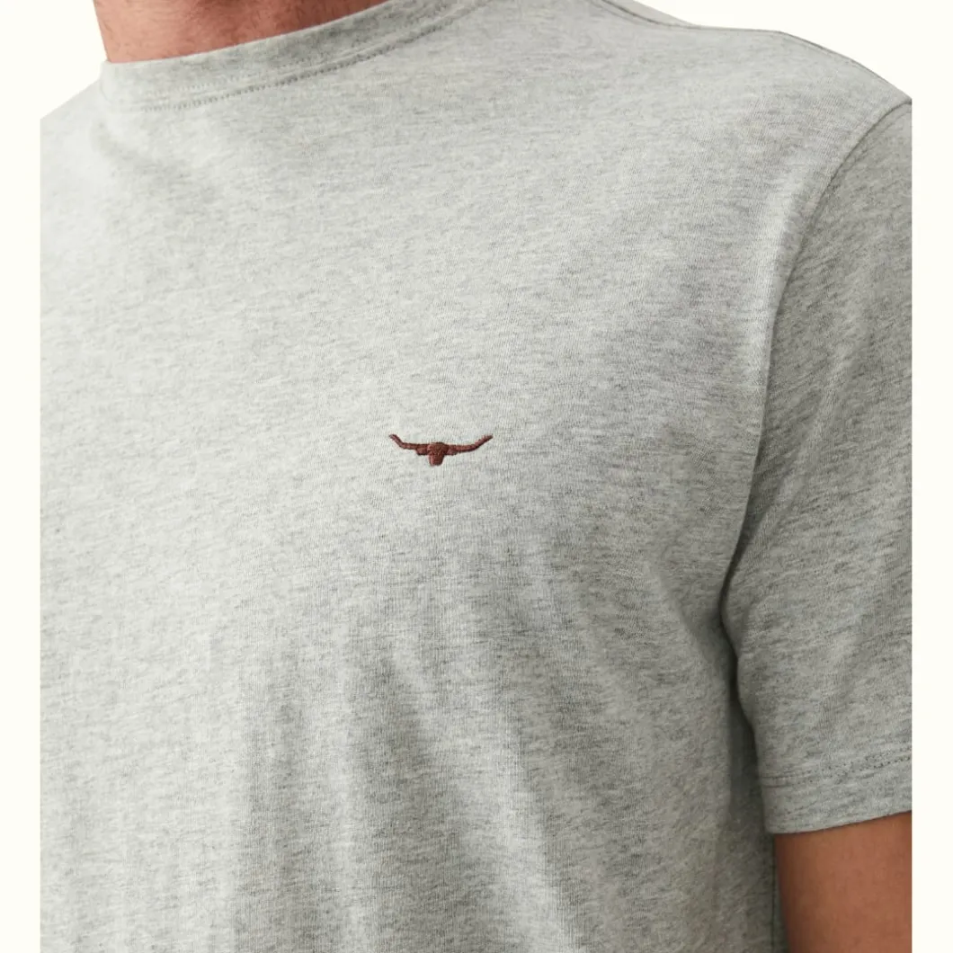 R.M. Williams Parson T-Shirt Grey Marle/Chestnut Outlet