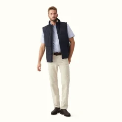 R.M. Williams Patterson Creek Vest Navy Burgundy Best Sale