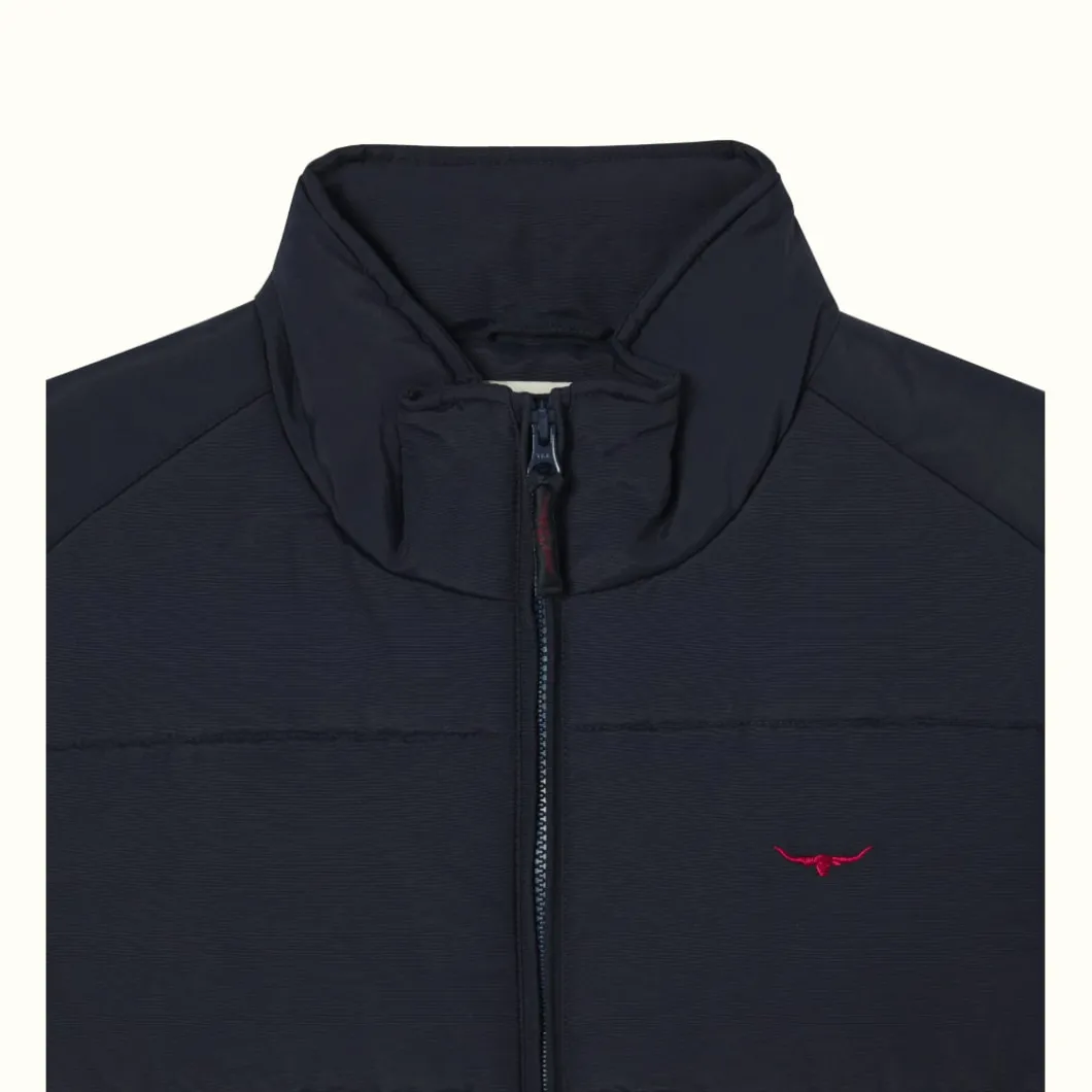 R.M. Williams Patterson Creek Vest Navy Burgundy Best Sale
