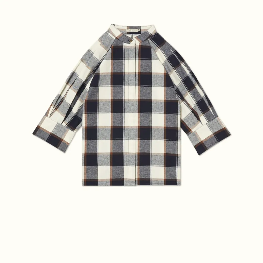 R.M. Williams Redleaf Shirt Navy Off White Sale