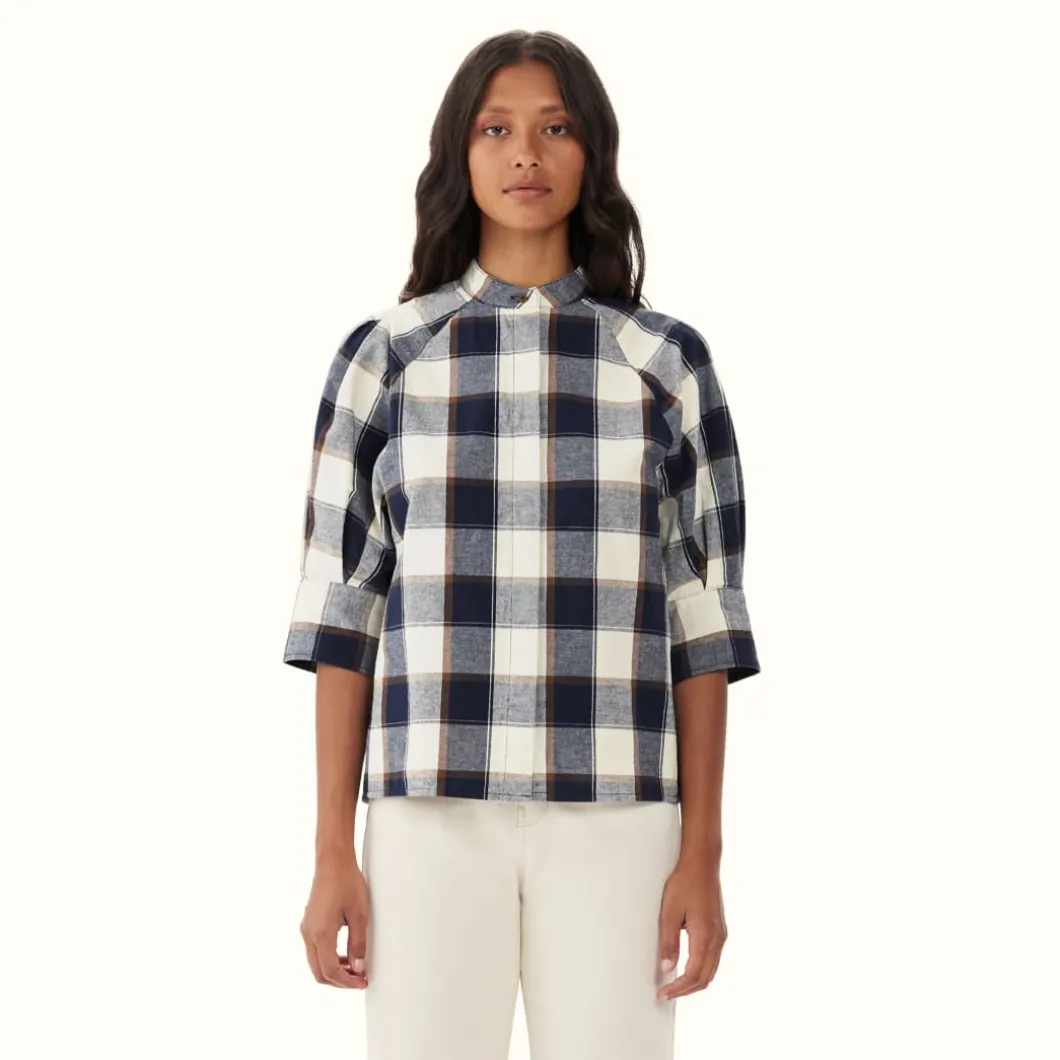 R.M. Williams Redleaf Shirt Navy Off White Sale