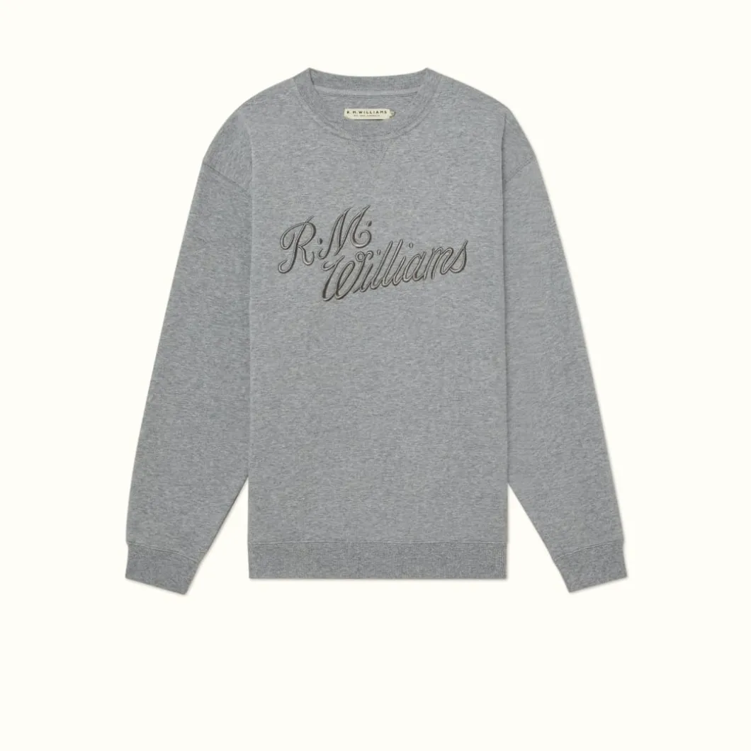 R.M. Williams R.M.W Script Crew Neck Grey Marle Sale