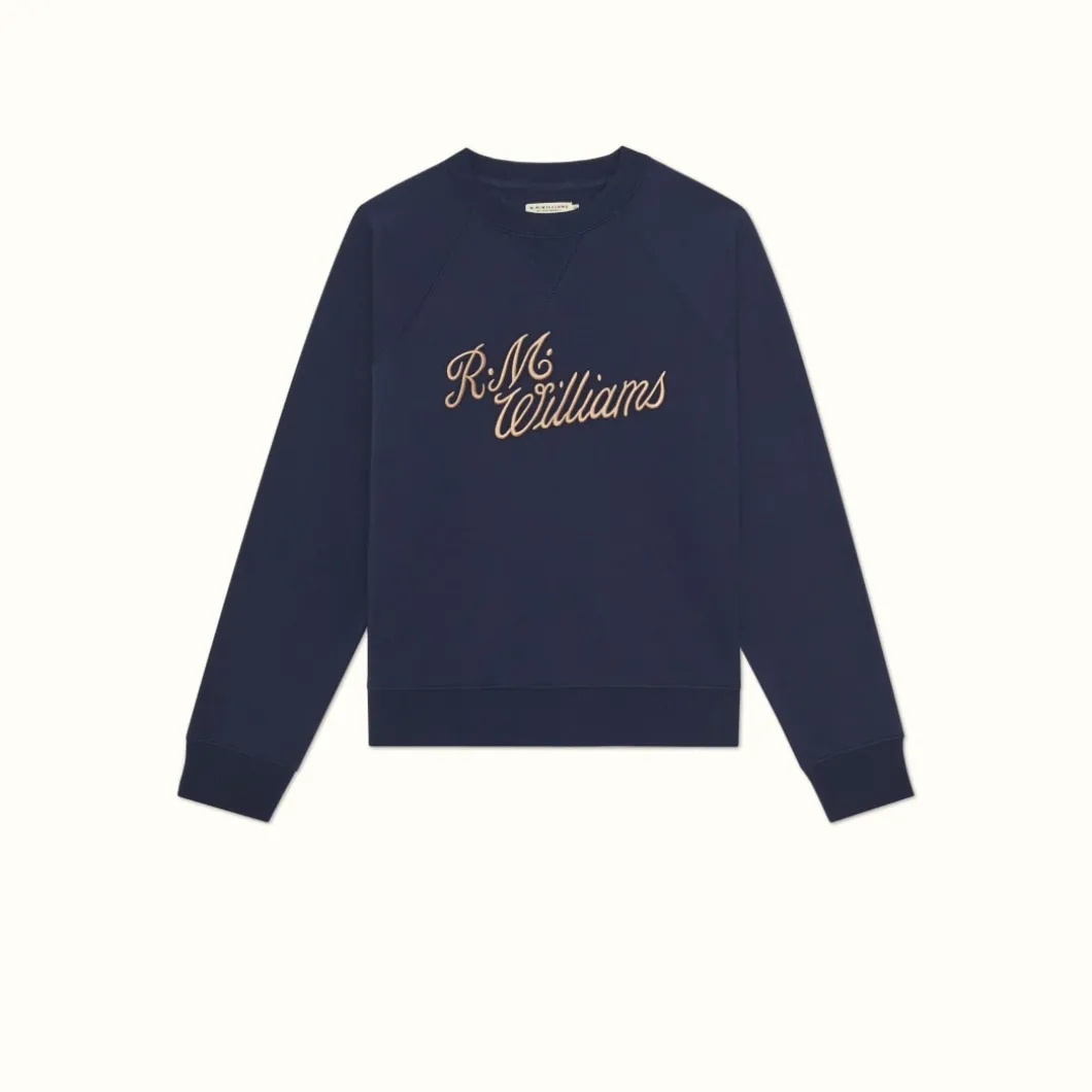 R.M. Williams R.M.W Script Crew Neck Sweater Navy Store