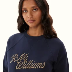 R.M. Williams R.M.W Script Crew Neck Sweater Navy Store