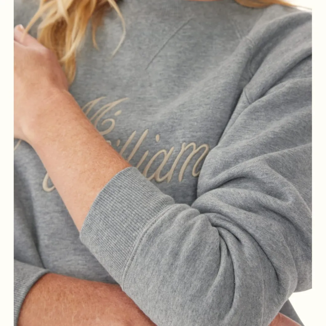 R.M. Williams R.M.W Script Crew Neck Sweater Grey Marle Cheap