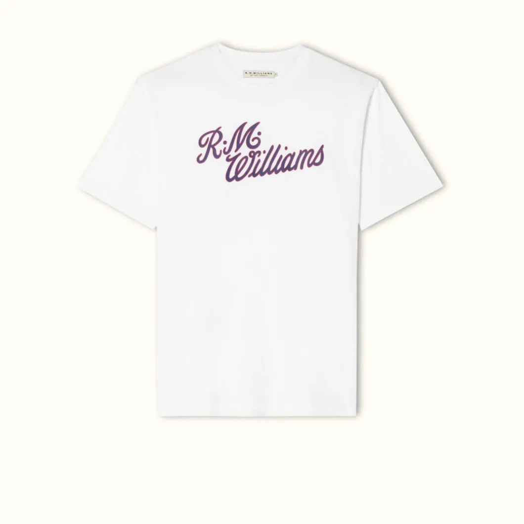 R.M. Williams R.M.W Script T-Shirt White/Red Best Sale