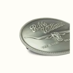 R.M. Williams R.M.Williams Logo Buckle Silver Clearance