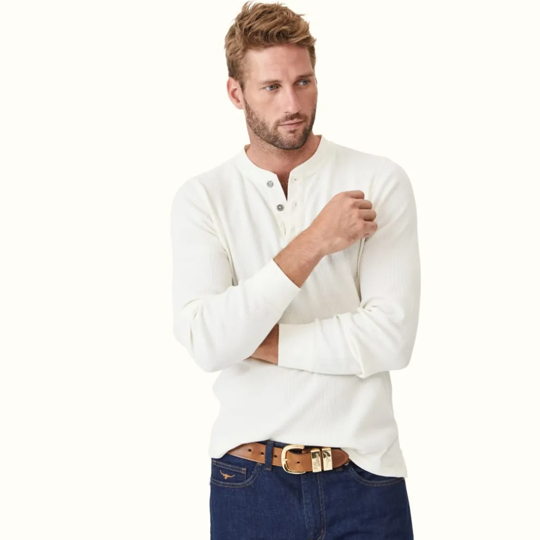 R.M. Williams Silverton Henley Ecru New