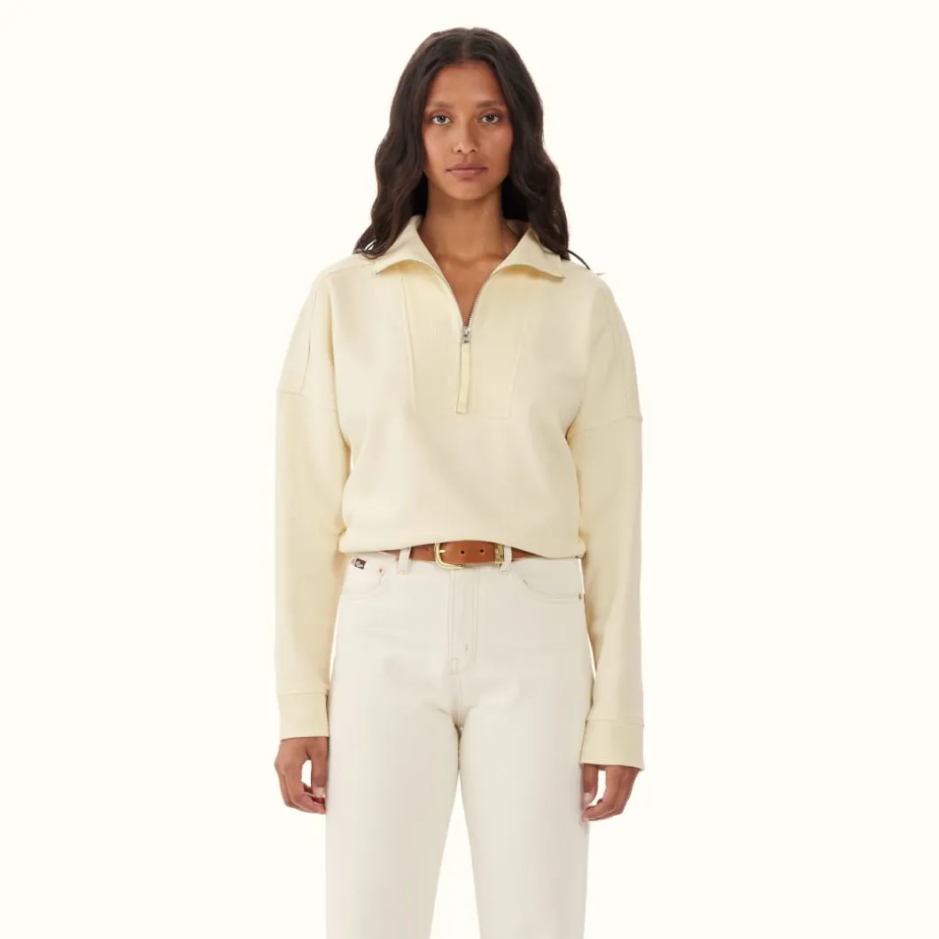 R.M. Williams Tambaroora 1/4 Zip Sweatshirt Ecru Online