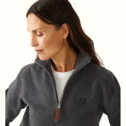 R.M. Williams Trickett Zip Neck Sweatshirt Charcoal New